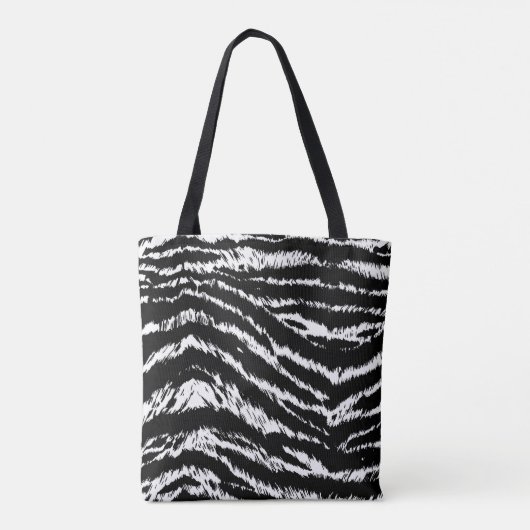Handtekening Abstract twee kleuren Zebra Stripes R Draagtas (Achterkant)