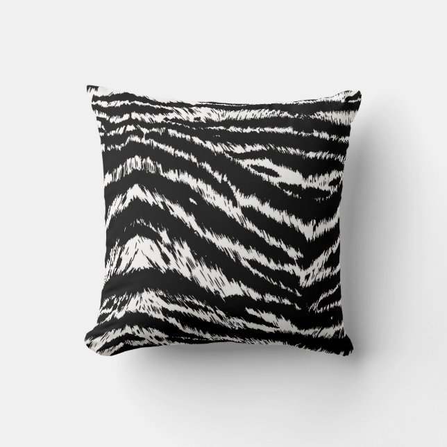 Handtekening Abstract twee kleuren Zebra Stripes R Kussen (Voorkant)