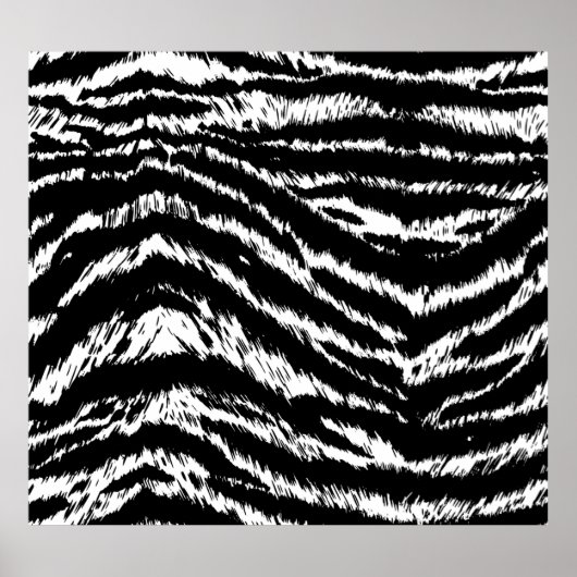 Handtekening Abstract twee kleuren Zebra Stripes R Poster (Voorkant)