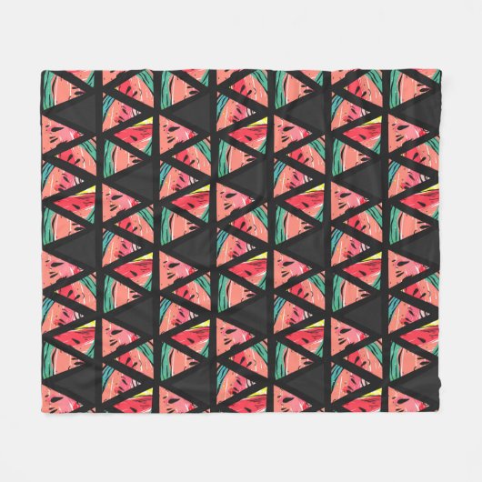 Handtekening Abstract watermeloenpatroon Fleece Deken (Voorkant (Horizontaal))