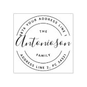 Handtekening Achternaam Cirkel Wreath Rubberstempel (Afrduk)