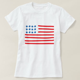 Handtekening Amerikaanse vlag T-shirt