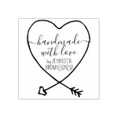 Handtekening Arrowed Handmade with love business Rubberstempel (Afrduk)