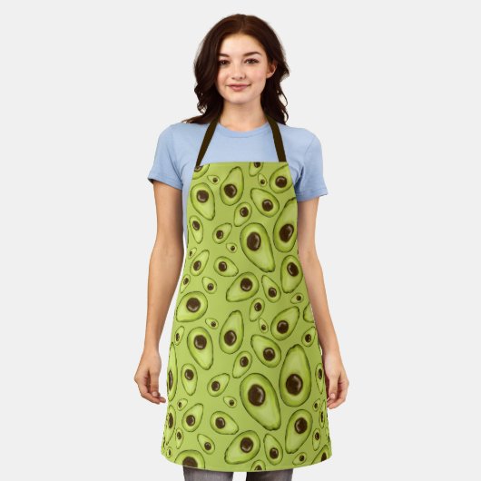 Handtekening Avocado Pattern ID376 Schort (Gedragen)
