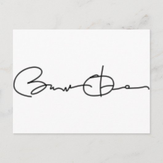 Handtekening Barack Obama Briefkaart (Voorkant)