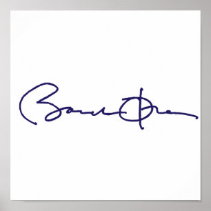 Handtekening Barack Obama Poster