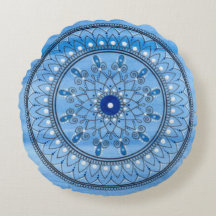 Handtekening  blauw en witte Mandala ventilator