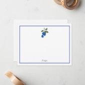 Handtekening blauwe bosbessen 3 notitiekaartje (Voorkant / Achterkant in situ)