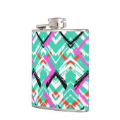 Handtekening Blauwgroen Zig Zag Patroon Heupfles (Links)