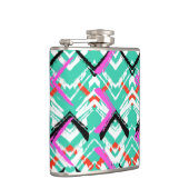 Handtekening Blauwgroen Zig Zag Patroon Heupfles (Rechts)