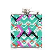 Handtekening Blauwgroen Zig Zag Patroon Heupfles (Achterkant)