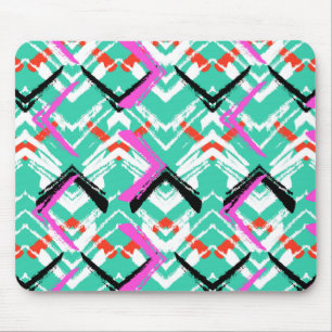 Handtekening Blauwgroen Zig Zag Patroon Muismat