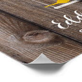 handtekening bruiloft gastenboek vogelgeel hout poster (Hoek)
