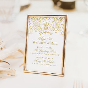 Handtekening Cocktails Elegant Gold Vintage Weddin