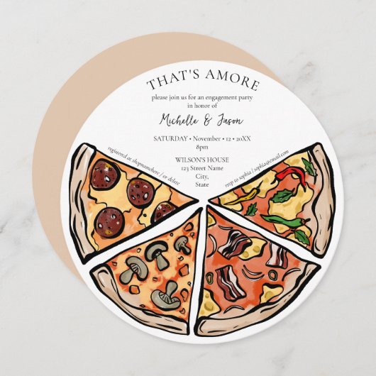 Handtekening Dat is Amore Pizza Italiaans Verlovin Kaart (Voorkant / Achterkant)