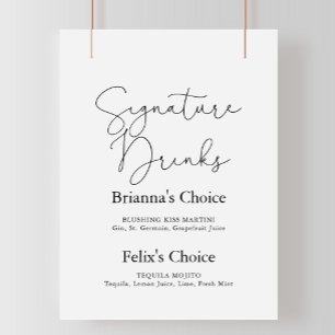 Handtekening Dranken Elegant Eenvoudig Calligrafie Poster