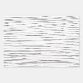 Handtekening Drawn Pinstripes Grid Wonky Black & W Inpakpapier Vel (Voorkant 2)