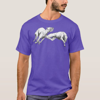 Handtekening Drawn Running Greyhounds T-shirt