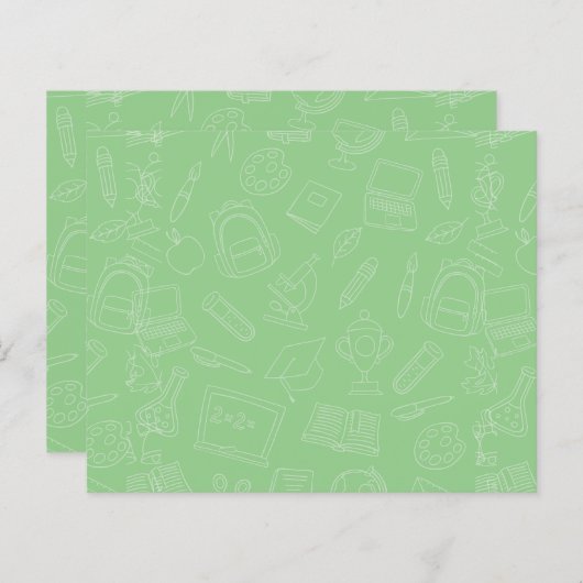 Handtekening Drawn School Supply Pattern (Voorkant / Achterkant)