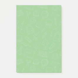 Handtekening Drawn School Supply Pattern Post-it® Notes