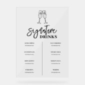 Handtekening Drink Bar Menu Acryl Teken Bord (Voorkant)