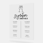 Handtekening Drink Bar Menu Acryl Teken Bord (Hoek)