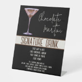 Handtekening Drink, Chocolade Martini, Feestmenu, Reclamebord Met Voetstuk (Voorkant)