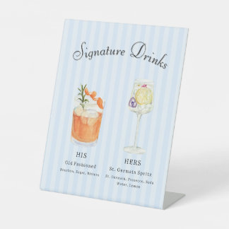 Handtekening Drink cocktails Reclamebord Met Voetstuk