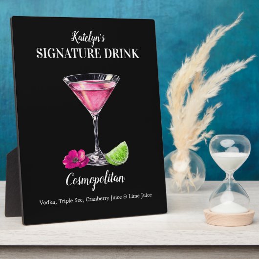  handtekening Drink Cosmopolitan teken Fotoplaat (Zijkant)