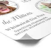 Handtekening Drink Elegant Silver Pet Wedding Foto Poster (Hoek)