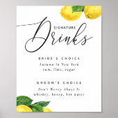 Handtekening drink. Elegante citrus citroen bruilo Poster (Voorkant)