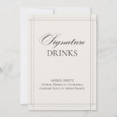 Handtekening Drink  lichtgrijs teken Kaart (Voorkant)