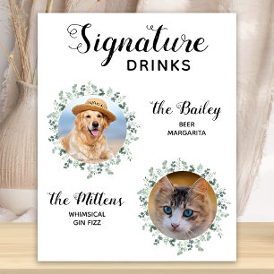 Handtekening Drink Pet Wedding Cocktail Poster