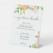 Handtekening Drink Roze Citrus Fruit Sign Reclamebord Met Voetstuk (Voorkant)