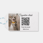 Handtekening drink scan QR-code voeg foto naam toe Cadeaulabel (Achterkant Horizontaal)