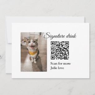 Handtekening drink scan QR-code voeg foto naam toe Kaart