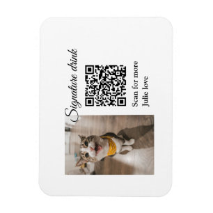 Handtekening drink scan QR-code voeg foto naam toe Magneet