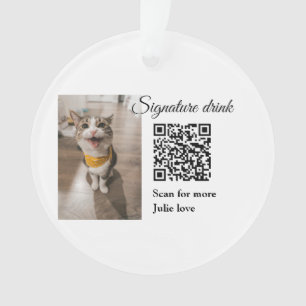 Handtekening drink scan QR-code voeg foto naam toe Ornament