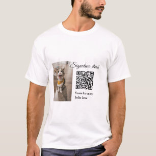 Handtekening drink scan QR-code voeg foto naam toe T-shirt