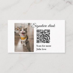 Handtekening drink scan QR-code voeg foto naam toe Visitekaartje