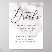 Handtekening drink. Stoffige paarse elegante bruil Poster (Voorkant)