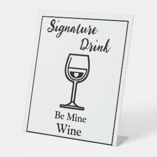 Handtekening Drink teken voor bruiloft bar wijn Reclamebord Met Voetstuk