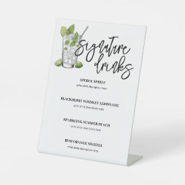 Handtekening Drinken Bar Sign Reclamebord Met Voetstuk