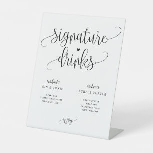 Handtekening Drinken Bieden Twitter Rustic Calligr Reclamebord Met Voetstuk