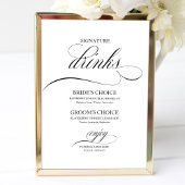 Handtekening Drinken Elegant Black Script Poster