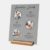 Handtekening Drinken Elegant Pet Wedding 3 Foto's Acryl Bord (Hoek)