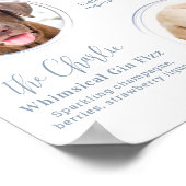 Handtekening Drinken Modern Dusty Blue Pet Wedding Poster (Hoek)