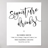 Handtekening drinken teken bruiloft Poster (Voorkant)
