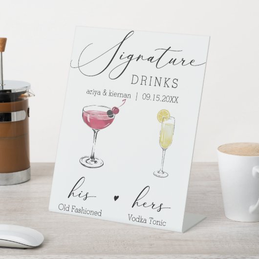 handtekening Drinken teken Reclamebord Met Voetstuk (Insitu)