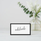 Handtekening Elegant zwart-wit handgeschreven scri Visitekaartje (Staand voorkant)